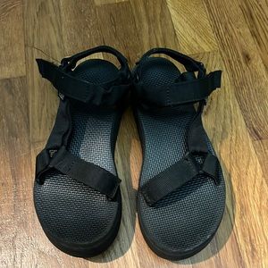 Women’s black platform Tevas- Size 7